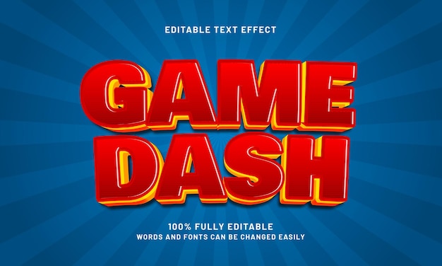 game dash editable text effects with a play and kids theme