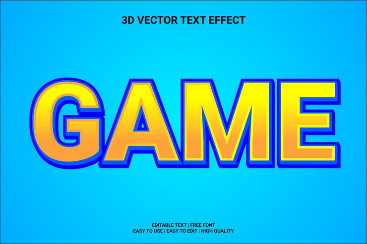 Vector game editable vector text effect