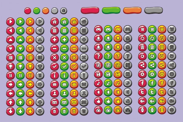 game interface buttons set for game and app