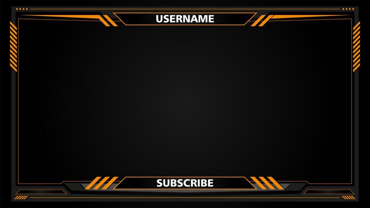 Vector game live stream interface overlay frames for gamer broadcast