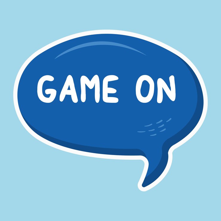 Vector game on messages sticker design lettering sticker typographic message chat badge