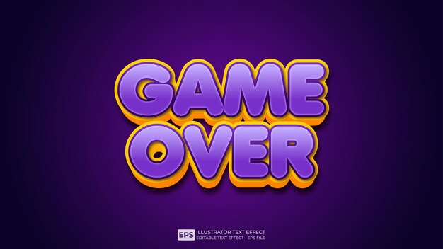 Game Over editable text effect font
