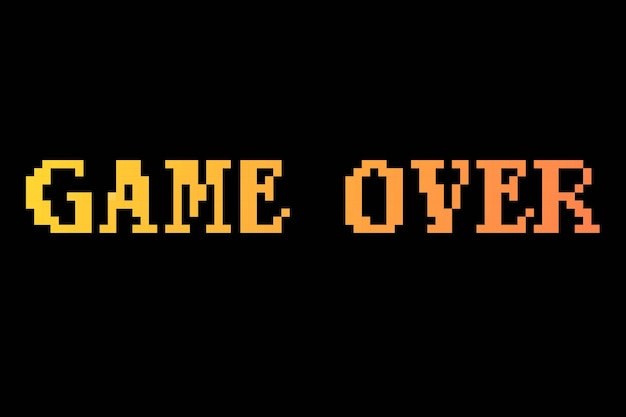 game over pixel inscription game over in pixel style