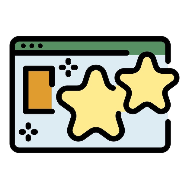 Game web page icon Outline game web page vector icon color flat isolated