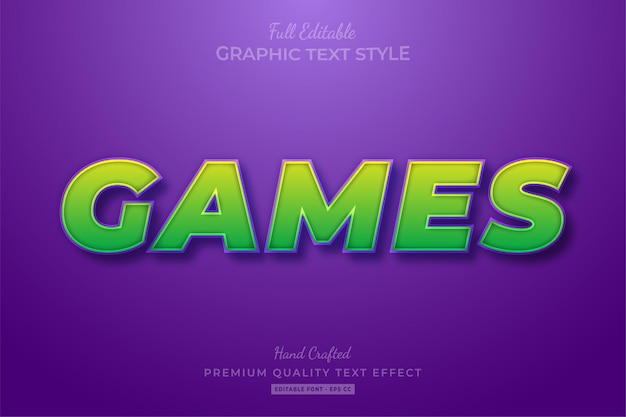 Games Cartoon Editable Text Effect Font Style