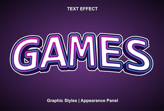 Games text effect with graphic style and can be edited