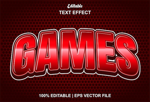 games text effect with red color and can be edited