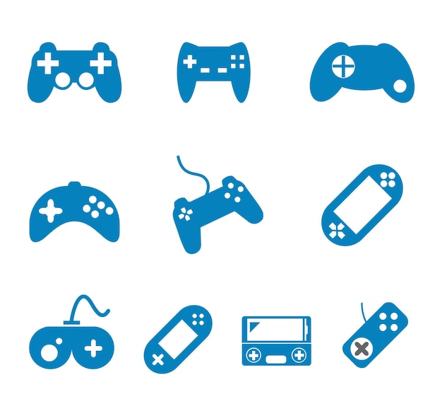 gaming controller icon collection joystick symbol setretro game gamepad icon for gaming