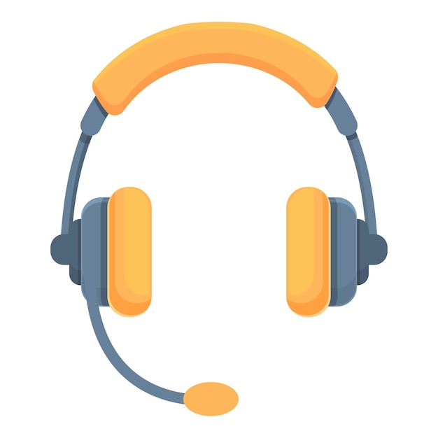 Gaming headset icon cartoon vector Sport gamer Online player