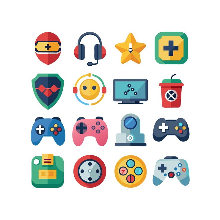 Gaming Icon Set Vector Illustration