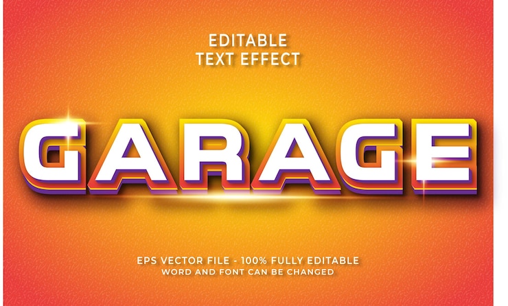 Vector garage editable text effect