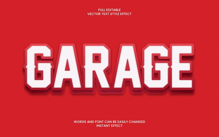 Vector garage text effect