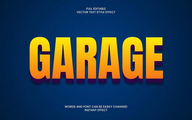 Vector garage text effect