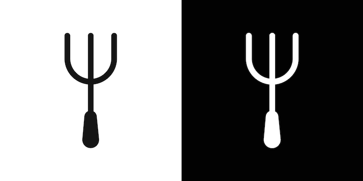 Vector garden fork icon flat fill set collection