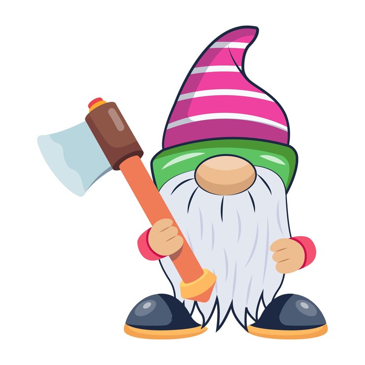 Vector garden gnomes cute gnomes flat character icons