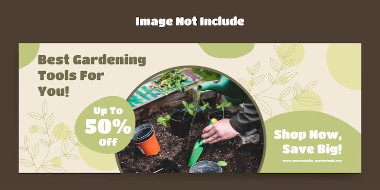 Vector garden tools sale vector banner