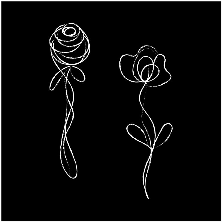 Vector garis luar bunga sederhana digambar tangan
