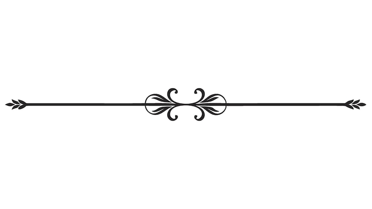 Vector garis pembagi dekoratif motif floral simetris dengan filigree ornamental dan batas flourish abstrak