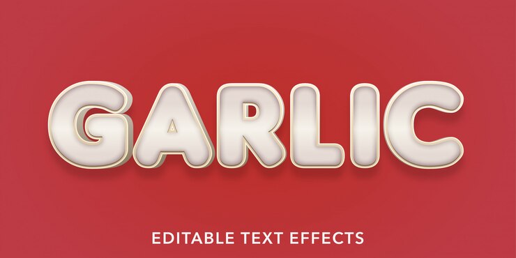 Vector garlic editable text effects