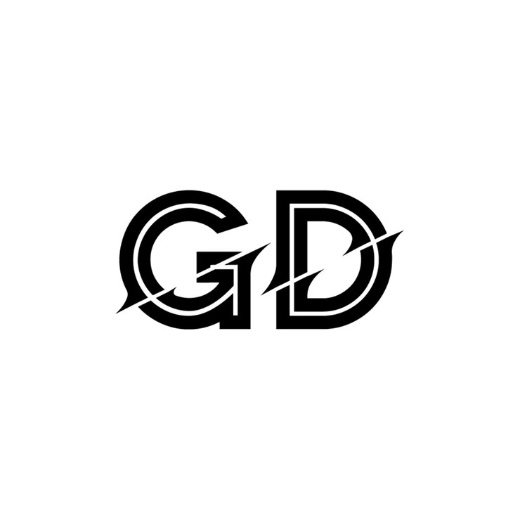 Vector gd monogram logo design letter text name symbol monochrome logotype alphabet character simple logo