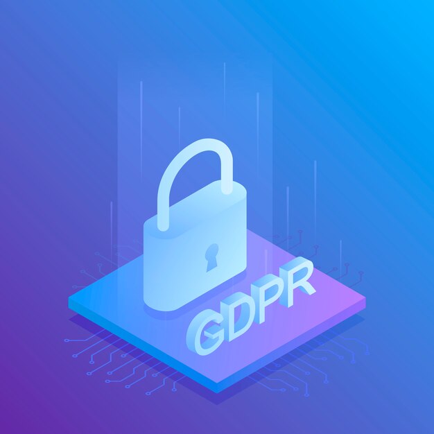 GDPR General Data Protection Regulation, trendy . Modern  illustration