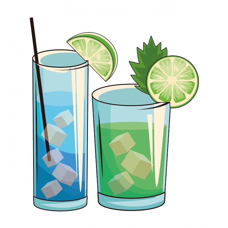 Vector gelas dengan koktail