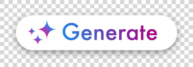 Generate AI button user interface isolated on background Artificial intelligence button trendy neumorphic style for ui ux element app website vector