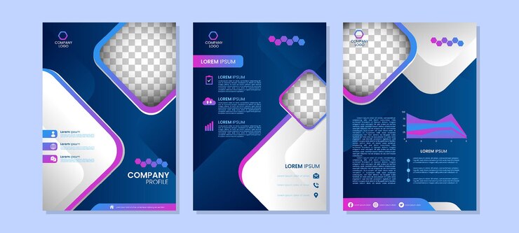 Generic Company Profile Blue Gradient Rectangle Template