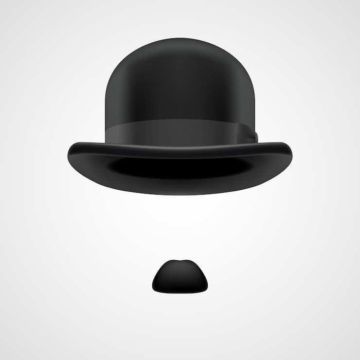 Vector gentleman with small moustaches and bowler hat