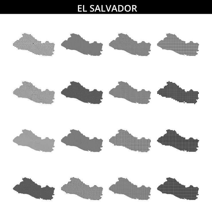 Vector geographic representation of el salvador with a dotted map design