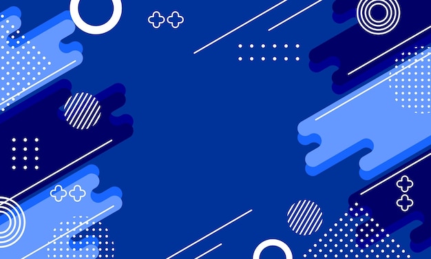 geometri abstrak latar belakang biru gaya desain datar