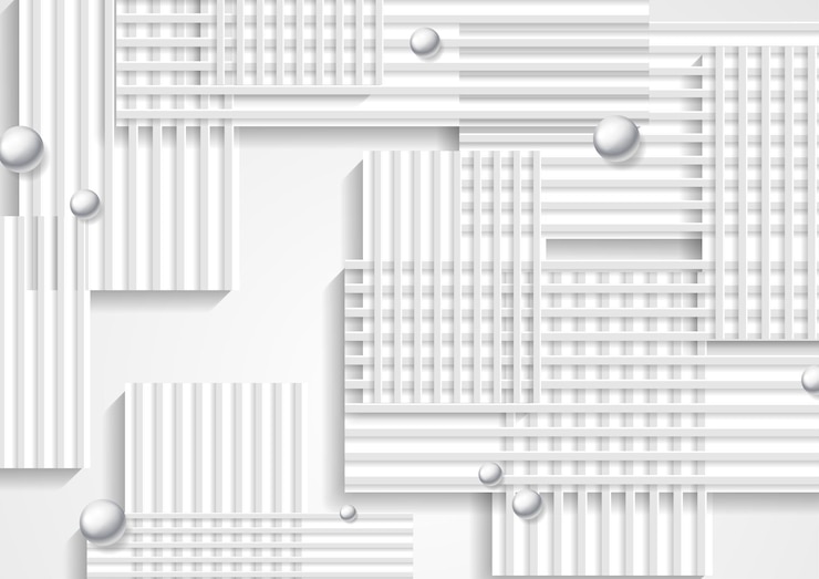 Vector geometric abstract background with grey stripes and pearl beads
