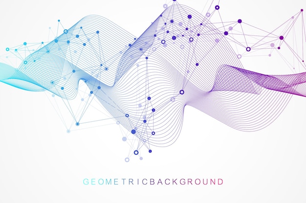 Geometric abstract background with lines and dots