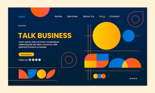 Geometric abstract shapes  landing page