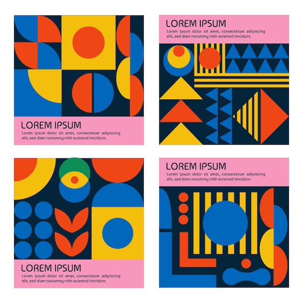 geometric abstract shapes square set