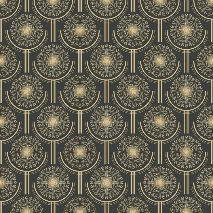 Vector geometric art deco flower pattern