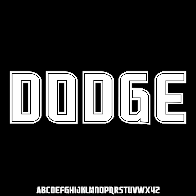 Geometric condensed alphabet display font vector Modern thick typography style illustration