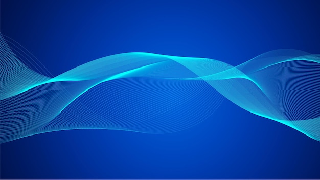 Geometric curved lines in gradient forming dynamic futuristic abstract flow patterns