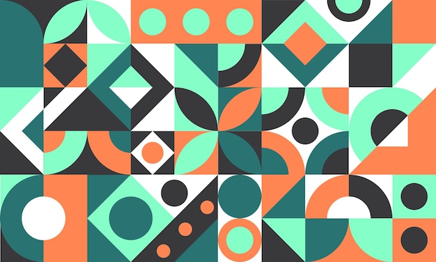 Geometric flat mosaic pattern background