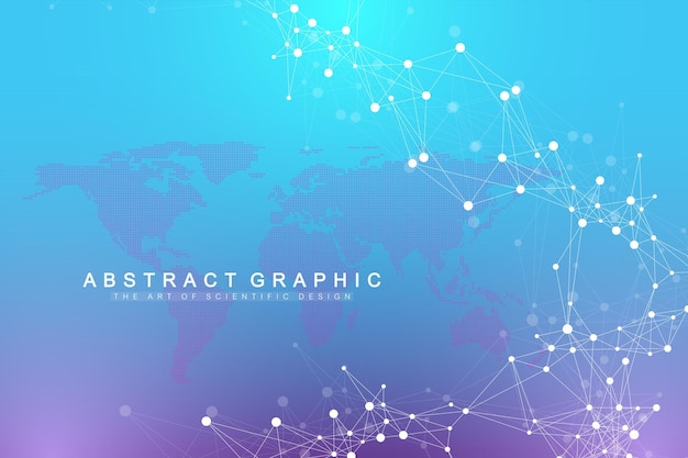 Geometric graphic background data visualization complex with compounds