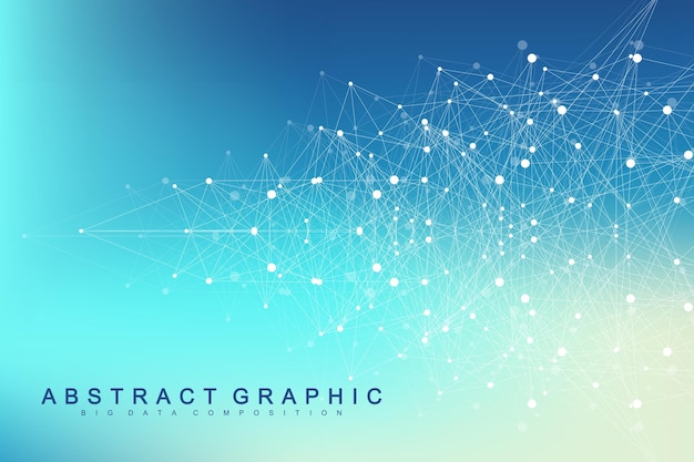 geometric graphic background molecule and communication. big data complex with compounds. perspective backdrop. minimal array. digital data visualization. scientific cybernetic vector illustration.