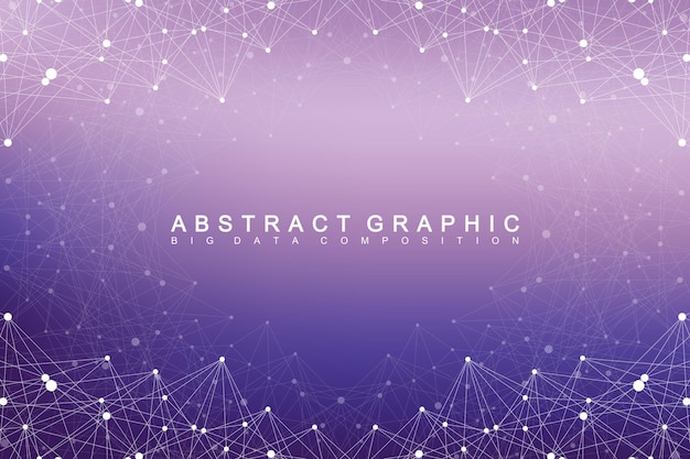 Geometric graphic background molecule and communication Big data complex with compounds Perspective backdrop Minimal array Digital data visualization Scientific cybernetic vector illustration