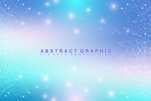 Geometric graphic background molecule and communication big data complex with compounds perspective ...
