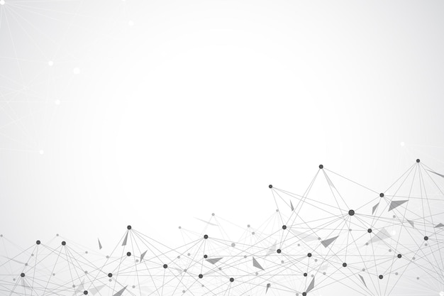 Geometric graphic background molecule and communication big data complex with compounds perspective ...