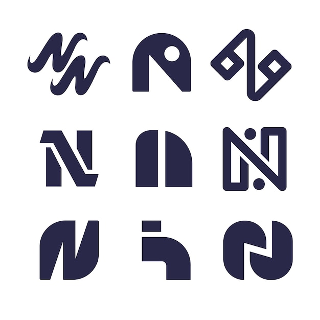 Geometric modern N logo design