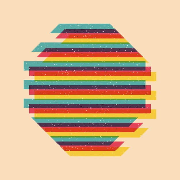 Geometric object with riso print effect Vector Graphic element for fabric textile clothing