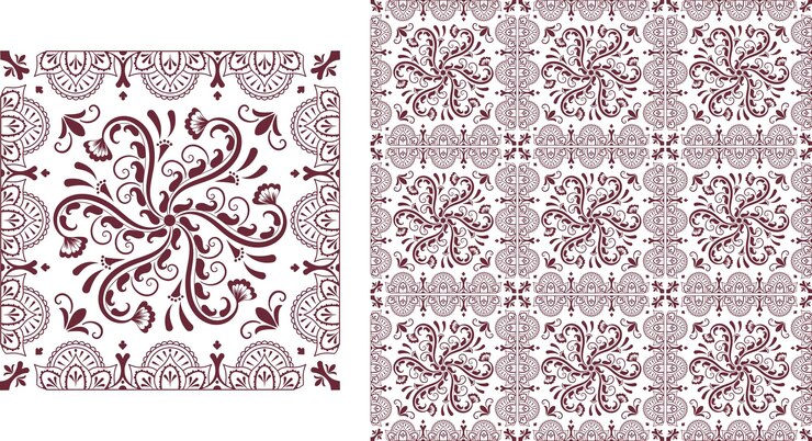 Geometric ornament with spiral stuff