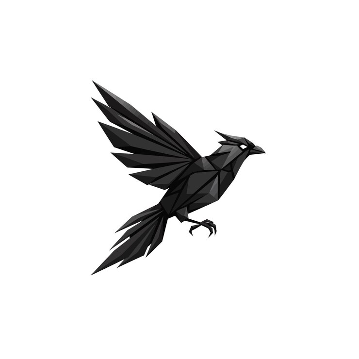 Vector geometric raven
