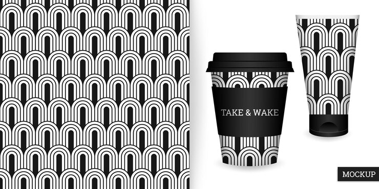 Geometric seamless pattern and mockup