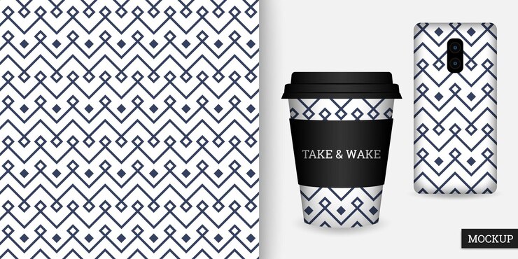 Geometric seamless pattern and mockup